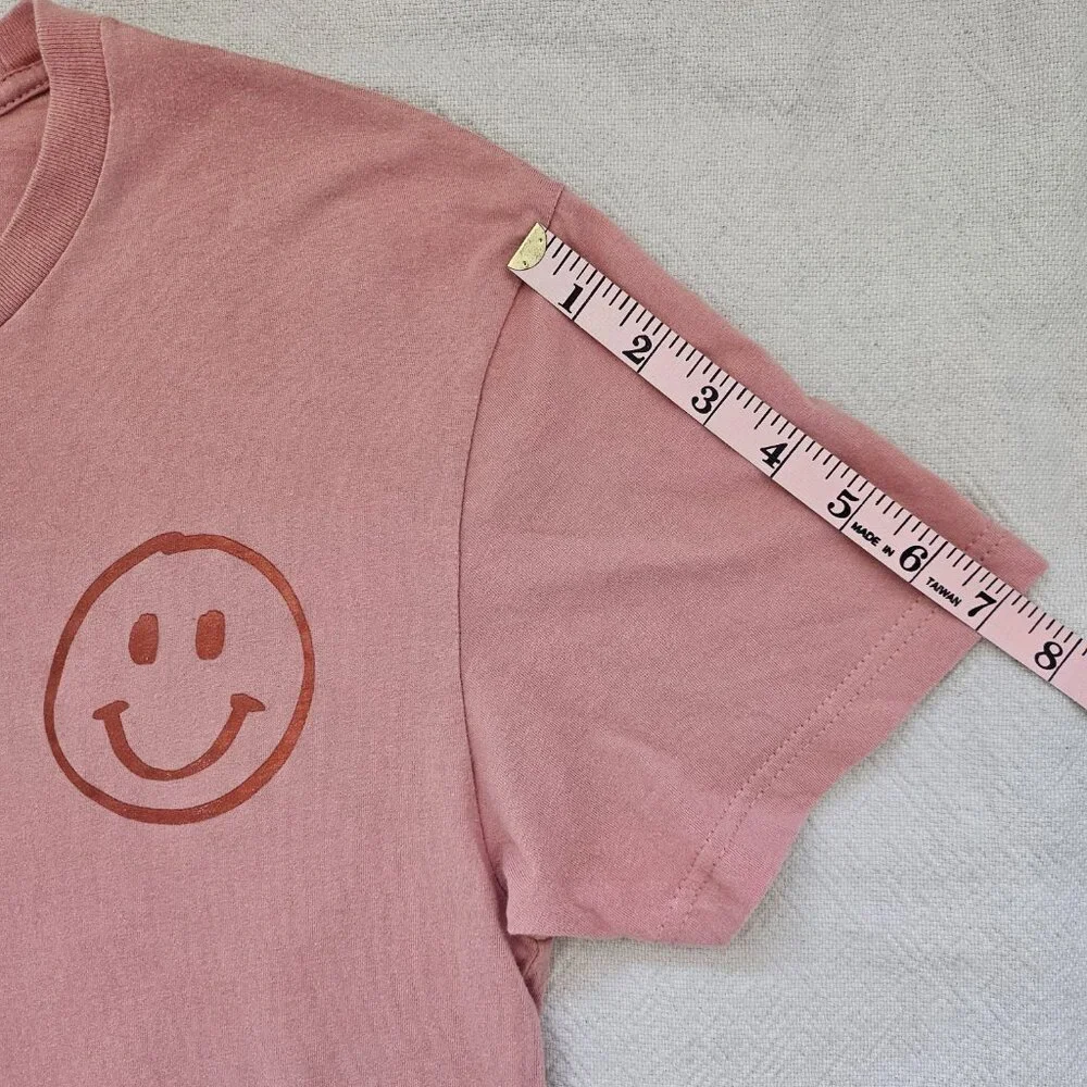 Theo Von Smiley Face Graphic Tee Men's S Dusty Pink Cotton Streetwear - Picture 8 of 8